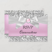 RSVP Blush Parties scintillant rose Pearl Bow Quin (Devant / Derrière)