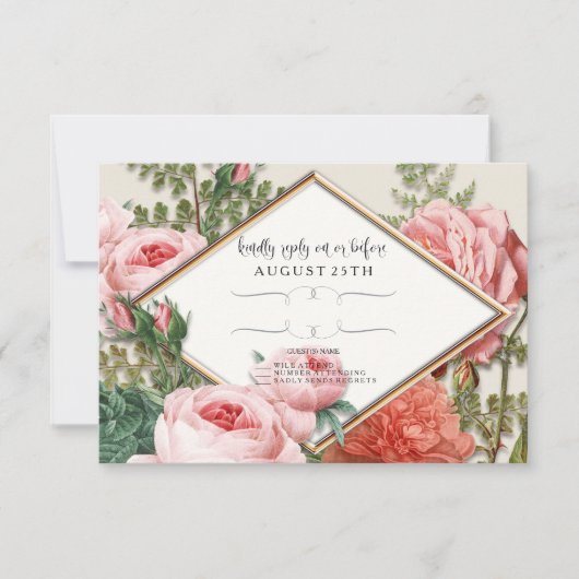 RSVP Blush Rose Or Romantique Jolie Fleurs roses (Devant)