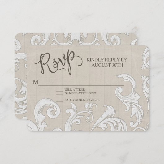 RSVP BOHO ferme dentelle Mariage de bois de Bohême (Devant / Derrière)