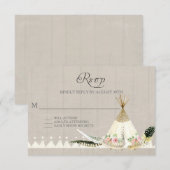 RSVP BOHO Tribal Feathers T-shirt Pee Floral Rusti (Voorkant / Achterkant)