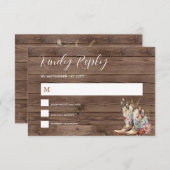 RSVP Bottes rustiques Cowboy Cowgirl Mariage flora (Devant / Derrière)