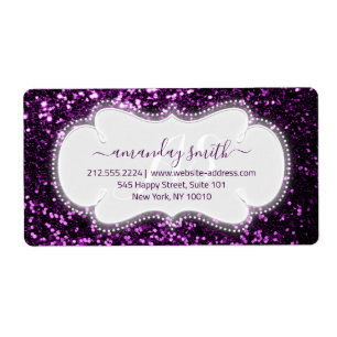 RSVP Bridal Sweet Monogram Paars Royal Glitter Etiket