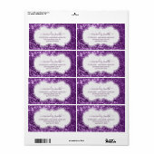 RSVP Bridal Sweet MonogramViolet Royal Glitter Etiket (Full Sheet)