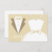 RSVP Bride & Groom Wedding Card met Food Option (Voorkant / Achterkant)