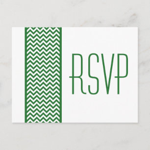RSVP-Briefkaart Groene Chevron Border Uitnodiging Briefkaart