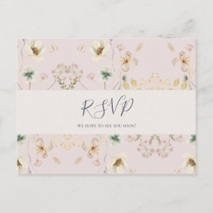 RSVP-Briefkaart Keuze uit het voorjaarsmenu Blush Briefkaart