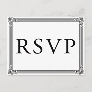 RSVP-briefkaart poster Stijl rood en zwart Uitnodiging Briefkaart