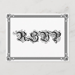 RSVP-briefkaart poster Stijl rood en zwart Uitnodiging Briefkaart