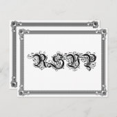 RSVP-briefkaart poster Stijl rood en zwart Uitnodiging Briefkaart (Voorkant / Achterkant)