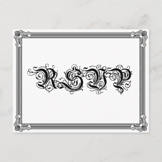 RSVP-briefkaart poster Stijl rood en zwart Uitnodiging Briefkaart (Voorkant)