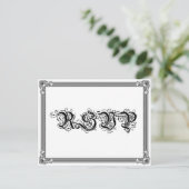 RSVP-briefkaart poster Stijl rood en zwart Uitnodiging Briefkaart (Staand voorkant)