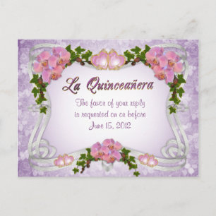 RSVP-Briefkaart Qiuneanera Uitnodiging Briefkaart
