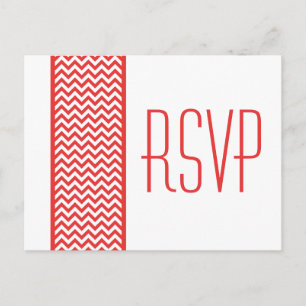 RSVP-Briefkaart Rode Chevron Border Uitnodiging Briefkaart