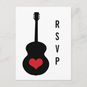 RSVP-Briefkaart (rood/zwart) Uitnodiging Briefkaart