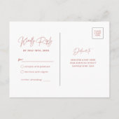 RSVP-Briefkaart Roze en witte Wavy Border Briefkaart (Achterkant)