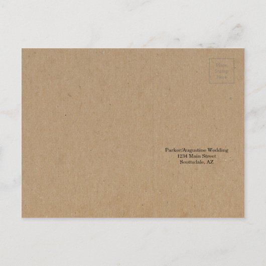 RSVP Briefkaart - Rustic Kraft (Achterkant)