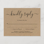RSVP Briefkaart - Rustic Kraft (Voorkant)