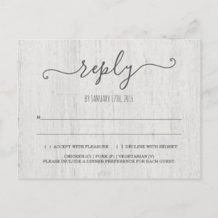 RSVP-Briefkaart   Rustic Romantic Uitnodiging Briefkaart