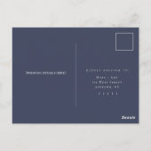 RSVP-Briefkaart van Navy Blue Script Wedding Respo Briefkaart (Achterkant)