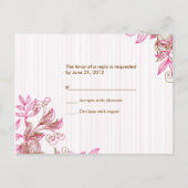 RSVP-Briefkaart, warm roze en bruin Uitnodiging Briefkaart (Achterkant)