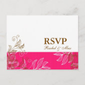 RSVP-Briefkaart, warm roze en bruin Uitnodiging Briefkaart (Voorkant)