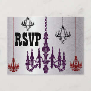 RSVP-Briefkaarten, voor rode, Paarse en zilverluch Uitnodiging Briefkaart