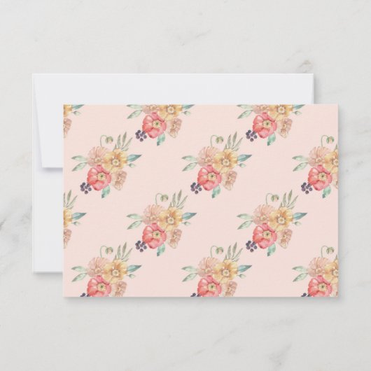 RSVP Bruiloft Bloemen Kleurrijke Waterverf Bloemen Kaart (Achterkant)