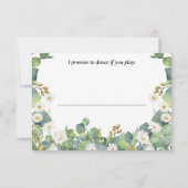 RSVP bruiloft botanische eucalyptus daisy thema (Achterkant)