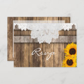 RSVP Bruiloft in een rustiek hout en kant (Voorkant / Achterkant)