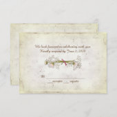 RSVP bruiloft - madeliefjesboeket met parels Kaart (Voorkant / Achterkant)