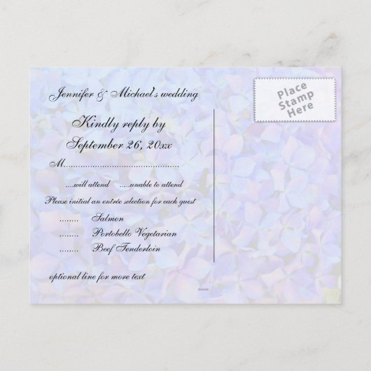 RSVP bruiloft receptie Uitnodiging Briefkaart (Achterkant)