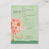 RSVP bruiloft Tangerine Dream Tree Flat Kaarten (Achterkant)