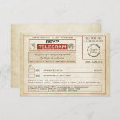 RSVP BRUILOFT telegrammen met maaltijdkeuze (Voorkant / Achterkant)