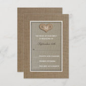 RSVP bruiloft uitnodiging - Burlap (Voorkant / Achterkant)