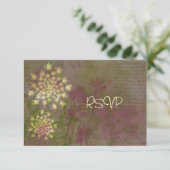 RSVP Bruiloftsreceptie Queen Anne's Lace Kaart (Staand voorkant)