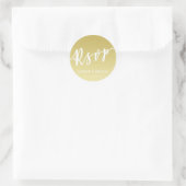 RSVP | Brush Script Faux Gold Wedding Sticker (Tas)