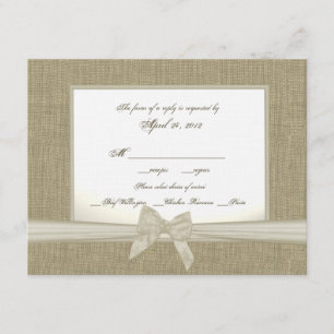 RSVP Burlap en Bow Rustic Wedding