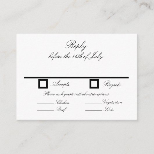 RSVP Card Informatiekaartje (Voorkant)
