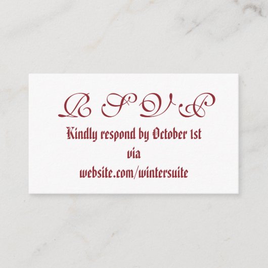 RSVP Card Informatiekaartje (Voorkant)