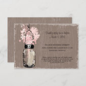 RSVP Card Mason Jar en Wildflowers (Voorkant / Achterkant)