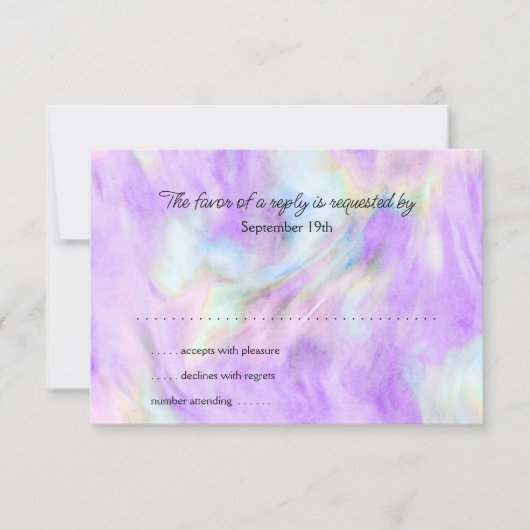 RSVP Card Purple Tie Dye Design (Devant)