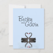 RSVP Card Romancing Swans Collection de Mariages (Dos)