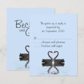 RSVP Card Romancing Swans Collection de Mariages (Devant / Derrière)
