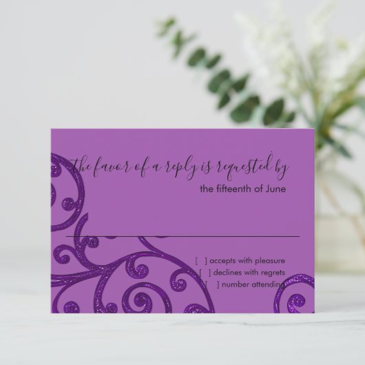 RSVP Card Scroll Pattern (Debout devant)