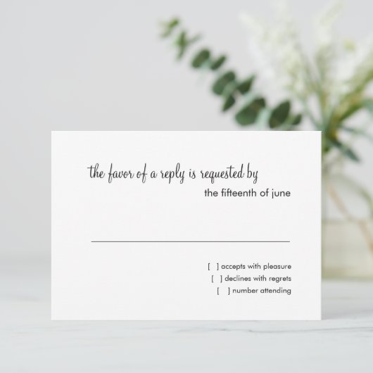 RSVP Card Scroll Pattern (Debout devant)