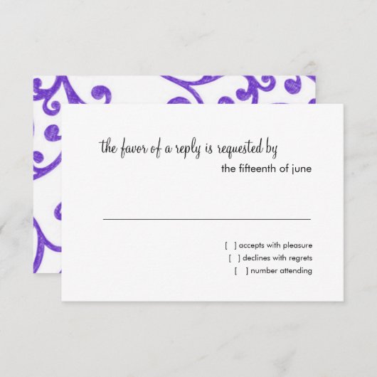 RSVP Card Scroll Pattern (Devant / Derrière)