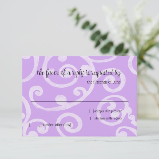 RSVP Card Scroll Pattern (Debout devant)