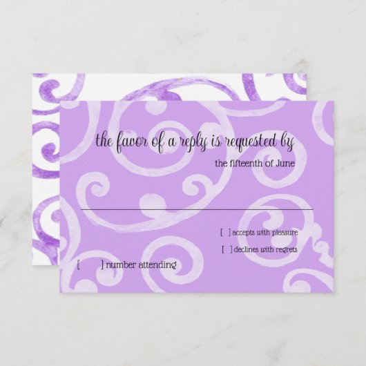 RSVP Card Scroll Pattern (Devant / Derrière)
