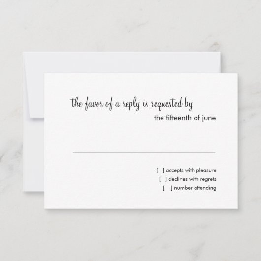 RSVP Card Scroll Pattern Turquoise (Voorkant)