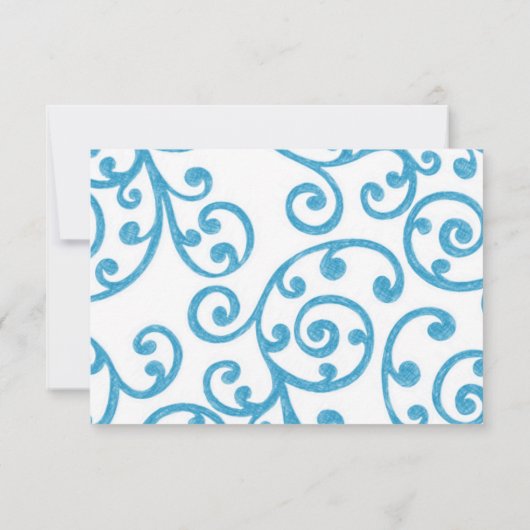 RSVP Card Scroll Pattern Turquoise (Achterkant)